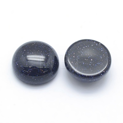 Synthetic Blue Goldstone Cabochons G-P393-R22-4MM-1