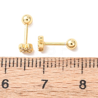 Cross 925 Sterling Silver Micro Pave Clear Cubic Zirconia Stud Earrings EJEW-K317-11G-1