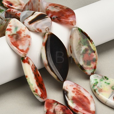 Dyed Natural Fire Crackle Agate Beads Strands G-G203-07-1