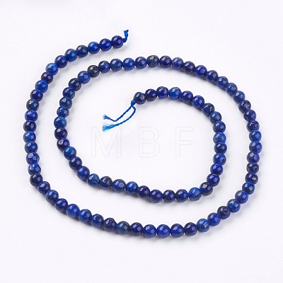 Dyed Natural Lapis Lazuli Bead Strands G-R173-6mm-01-1