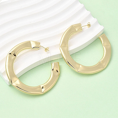 C-Shaped Brass Stud Earrings EJEW-K309-19G-1