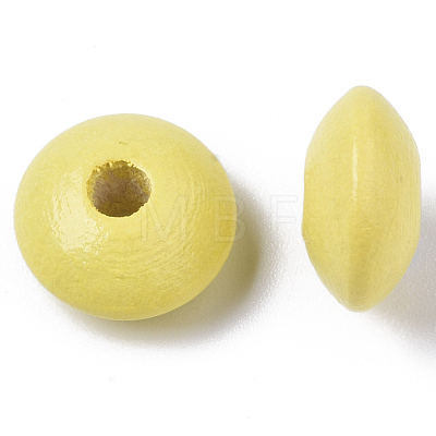 Dyed Natural Beech Wood Beads WOOD-T015-43F-1