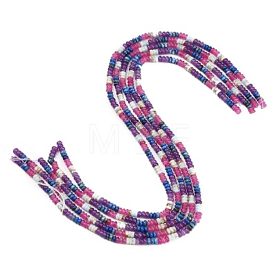 Gradient Color Natural Dyed White Jade & Lapis Lazuli & Synthetic Shoushan Stone Beads Strands GG-CBA1E0E-01C-1
