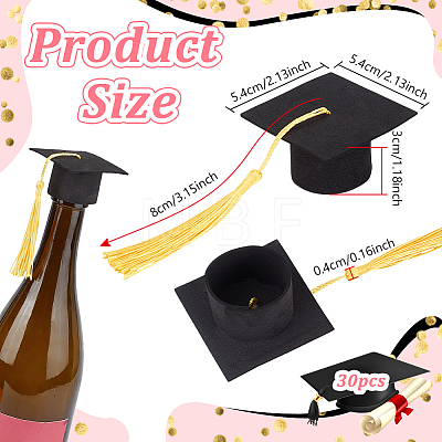 EVA Doctoral Cap Cake Toppers DIY-WH0816-571B-1