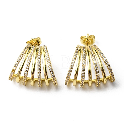 Crystal Rhinestone Claw Stud Earrings EJEW-D055-05G-1