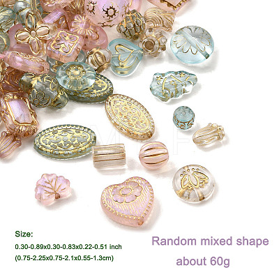 60G 3 Colors Transparent Acrylic Beads MACR-FP0001-15-1