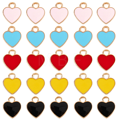 100Pcs 5 Colors Alloy Enamel Charms ENAM-SC0005-32-1