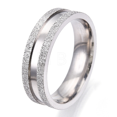 201 Stainless Steel Grooved Finger Ring for Men Women STAS-WH0039-05D-P-1