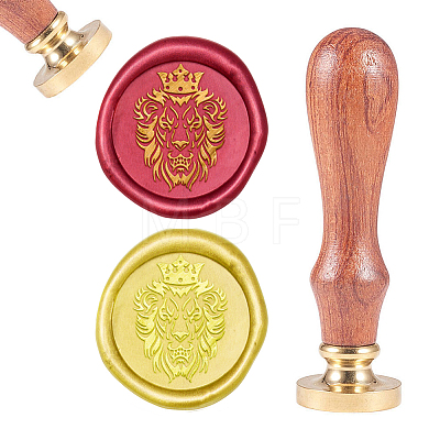 Brass Wax Seal Stamp AJEW-CP0002-04-D023-1