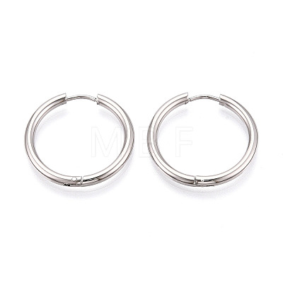 304 Stainless Steel Hoop Earrings EJEW-T048-24E-P-1