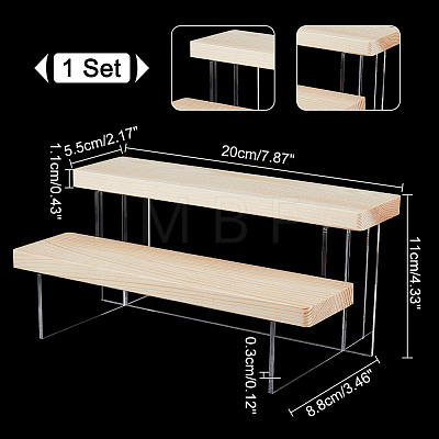 2-Tier Transparent Acrylic Model Toy Assembled Holder ODIS-WH0329-65B-1