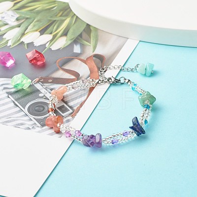 Glass Round Seed Beads Multi-strand Bracelet for Teen Girl Women X1-BJEW-TA00018-1