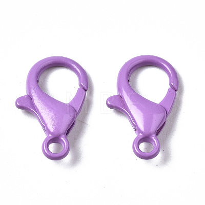 Spray Painted Eco-Friendly Alloy Lobster Claw Clasps X-PALLOY-T080-06D-NR-1