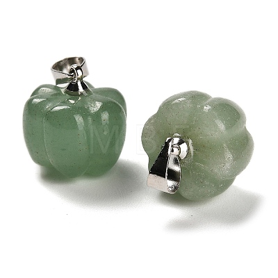 Natural Green Aventurine Pumpkin Charms G-K338-27P-06-1