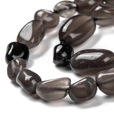 Natural Golden Sheen Obsidian Beads Strands G-G018-34-1