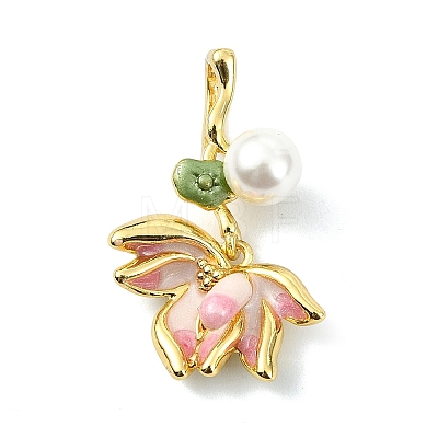 Brass Enamel Pendants PALLOY-JF05281-1