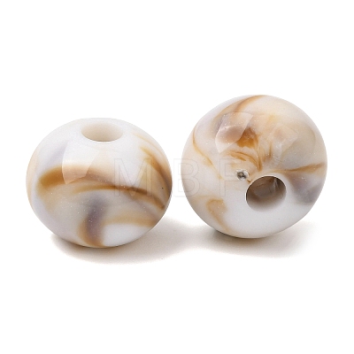 Two Tone Opaque Acrylic Imitation Gemstone European Beads SACR-K005-04A-1