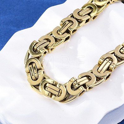 304 Stainless Steel Byzantine Chain Bracelets for Women Men BJEW-R018-22G-01-1