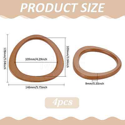 4Pcs Wooden D Shaped Handles Replacement FIND-PH0024-88B-1