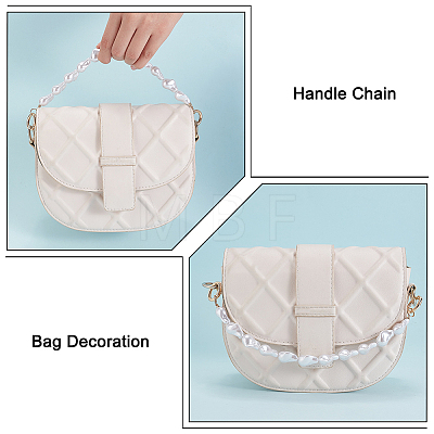   ABS Imitation Pearl Nugget Beaded Bag Handles FIND-PH0009-43-1