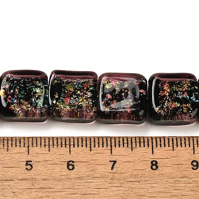 Handmade Dichroic Foil Glass Beads Strands DICH-U001-07J-1