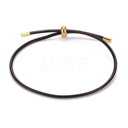 Adjustable PU Leather Cord Slider Bracelets BJEW-F412-05G-B-1