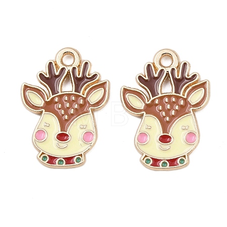 Christmas Alloy Enamel Pendants FIND-I067-02KCG-01-1