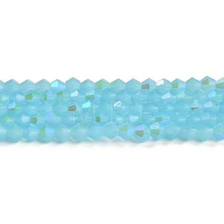 Imitation Jade Electroplate Glass Beads Strands GLAA-F029-J4mm-D03-1