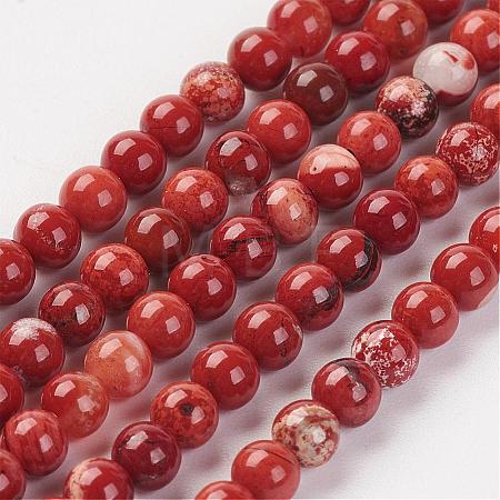 Natural Brecciated Jasper Bead Strand G-G680-42-1