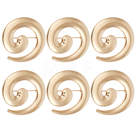 6Pcs Vortex Spiral Zinc Alloy Lapel Pins for Clothes JEWB-FG0001-78-1