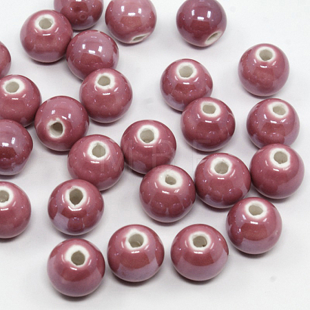 Glazed Porcelain Beads PORC-D001-12mm-06-1