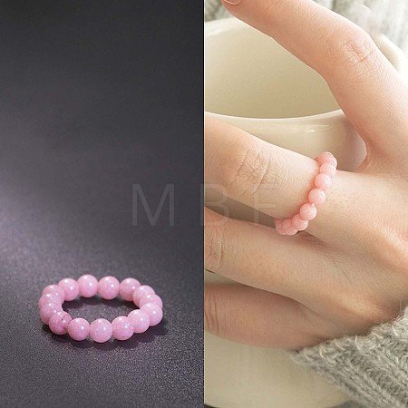 Natural Rhodochrosite Stretchy Finger Rings FS-WG01730-22-1