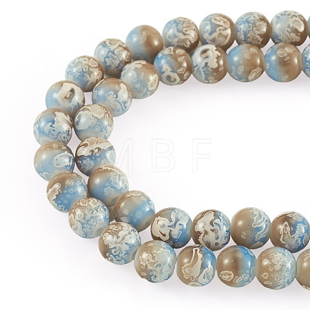 1 Strand Baking Paint Glass Beads Strands DGLA-TADJ0001-02C-1