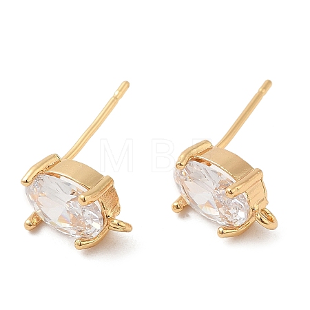 Brass Stud Earring Findings KK-F860-81G-1