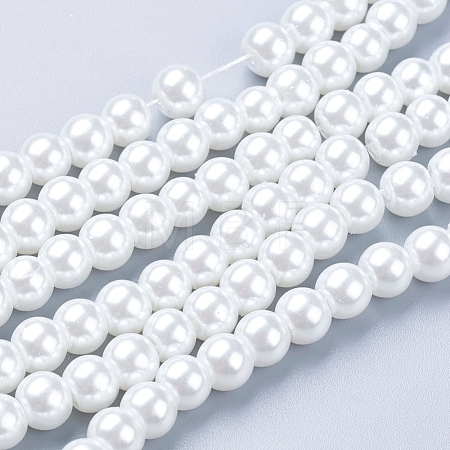 Glass Pearl Beads Strands HY-6D-B01-1