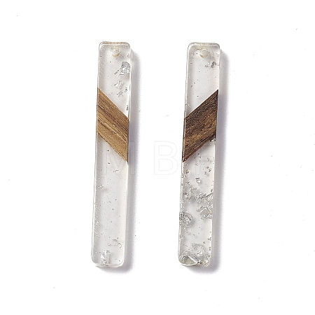 Transparent Resin & Walnut Wood Big Pendants RESI-M027-11E-1