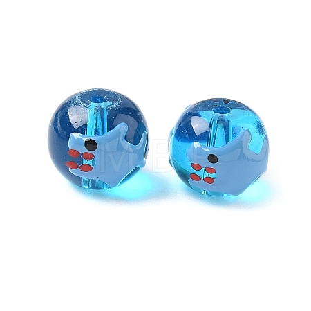 Ocean Theme Handmade Glass Enamel Beads LAMP-D304-02D-1