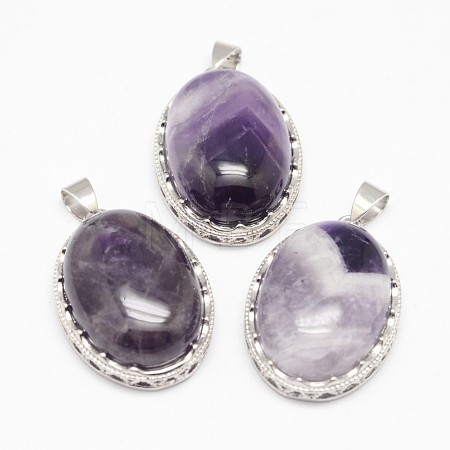 Natural Amethyst Pendants X-G-D851-42-1