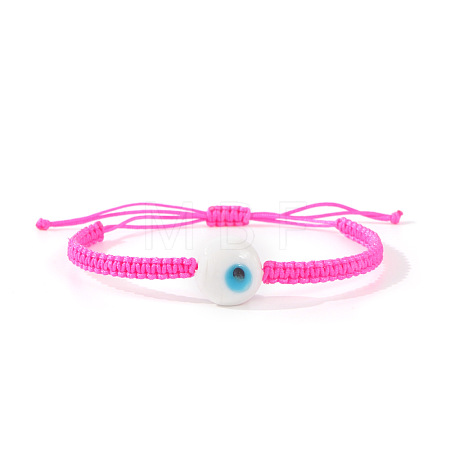 Handmade Lampwork Evil Eye Bead Braided Bracelets UN6877-11-1