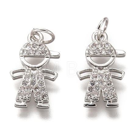 Brass Micro Pave Clear Cubic Zirconia Pendants ZIRC-C020-36P-1