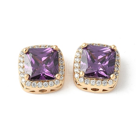 Brass Micro Pave Cubic Zirconia Beads KK-A253-20G-05-1