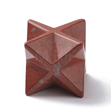 Natural Red Jasper Sculpture Healing Crystal Merkaba Star Ornament G-C110-08D-1