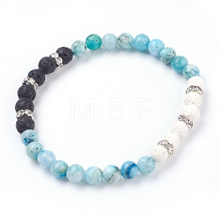 Natural Hemimorphite Stretch Bracelets BJEW-JB03739-02-1