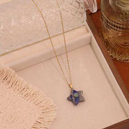 Natural Sodalite Pendant Necklaces WG2F85E-04-1