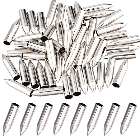50Pcs Stainless Steel Cord End STAS-FH0005-61-1