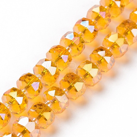 Electroplate Transparent Glass Beads Strands EGLA-H101-03C-1