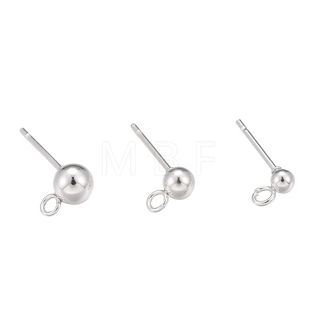 30Pcs 3 Size 304 Stainless Steel Ball Stud Earring Post STAS-LS0001-06S-1