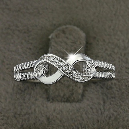 Brass & Clear Cubic Zirconia Finger Rings for Women FS-WGA713C-04-1