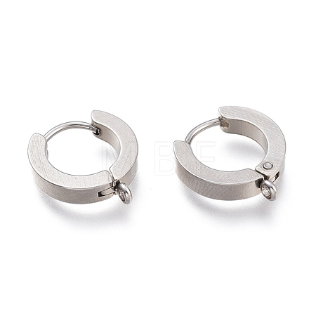 Tarnish Resistant 201 Stainless Steel Huggie Hoop Earrings Findings STAS-A167-01A-P-1