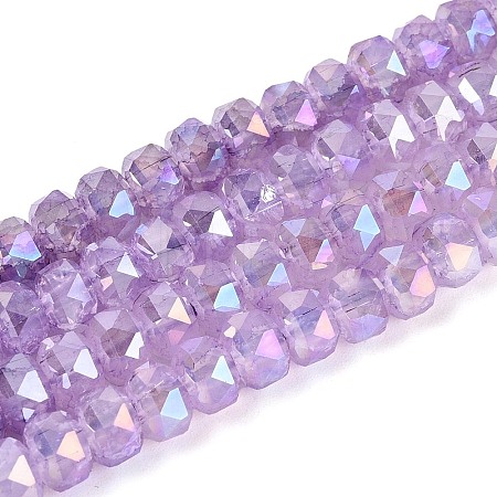 Anti-Tarnish Electroplate Glass Imitation Jade Beads Strands EGLA-T029-6mm-13D-1